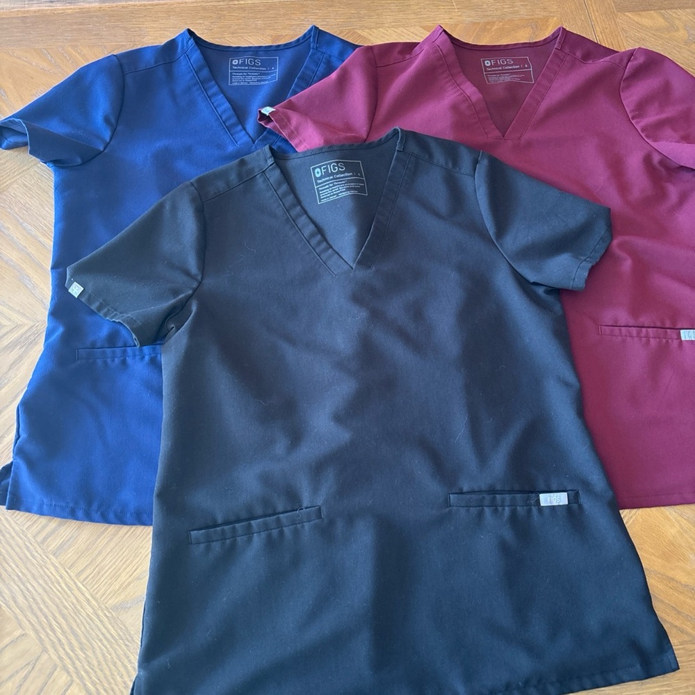 Figs Technical Collection Scrub Sets in Navy, Black and Burgundy